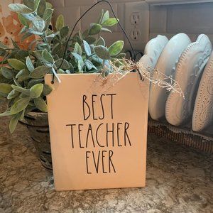 Rae Dunn "Best Teacher Ever" Ceramic Plaque